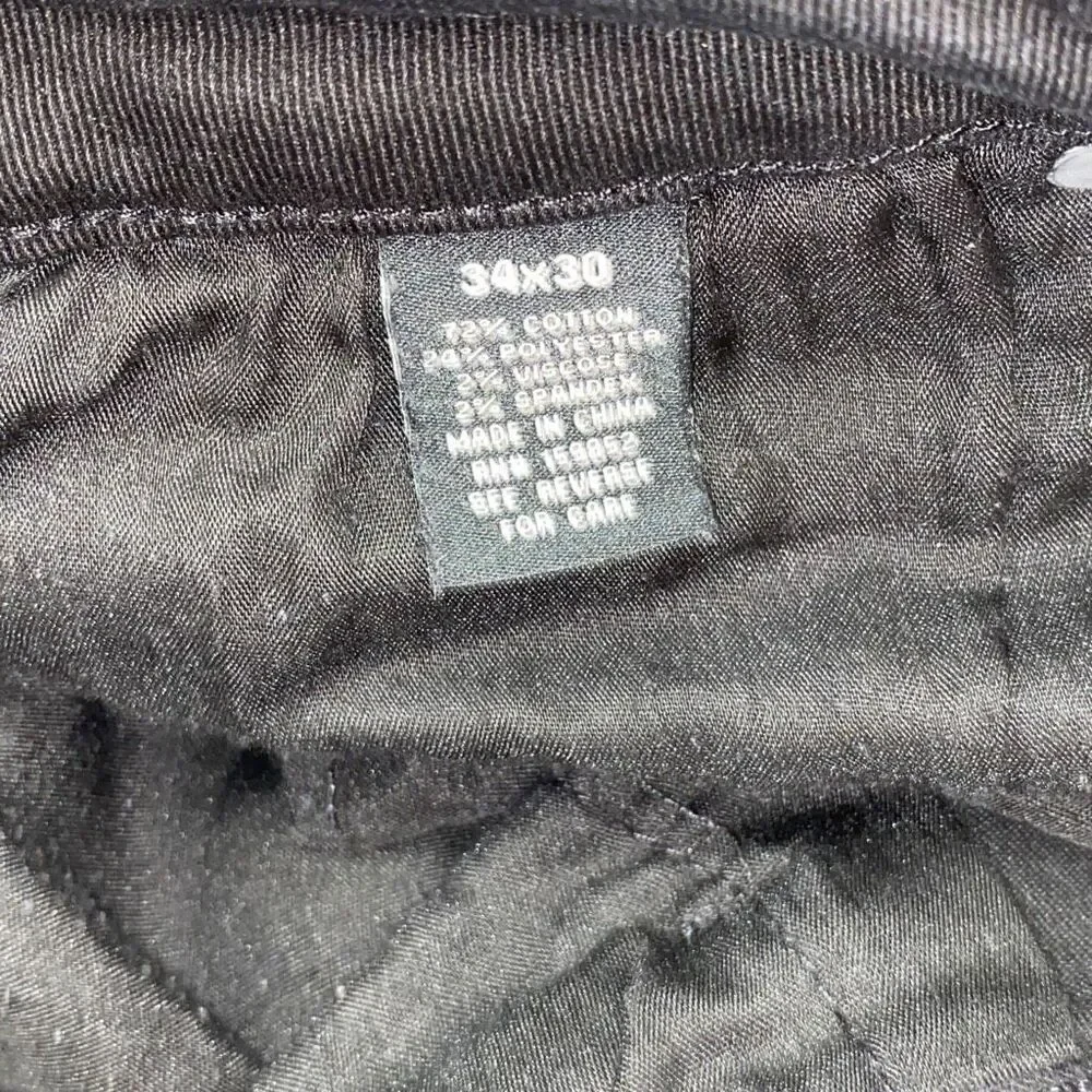 Fire & Rain Women's Ribbed Knee‎ Distressed Skinny Denim Jeans Black Size 34